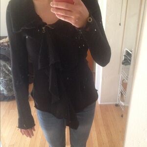 Free People Anthropologie Asymmetrical Zip Up - Small